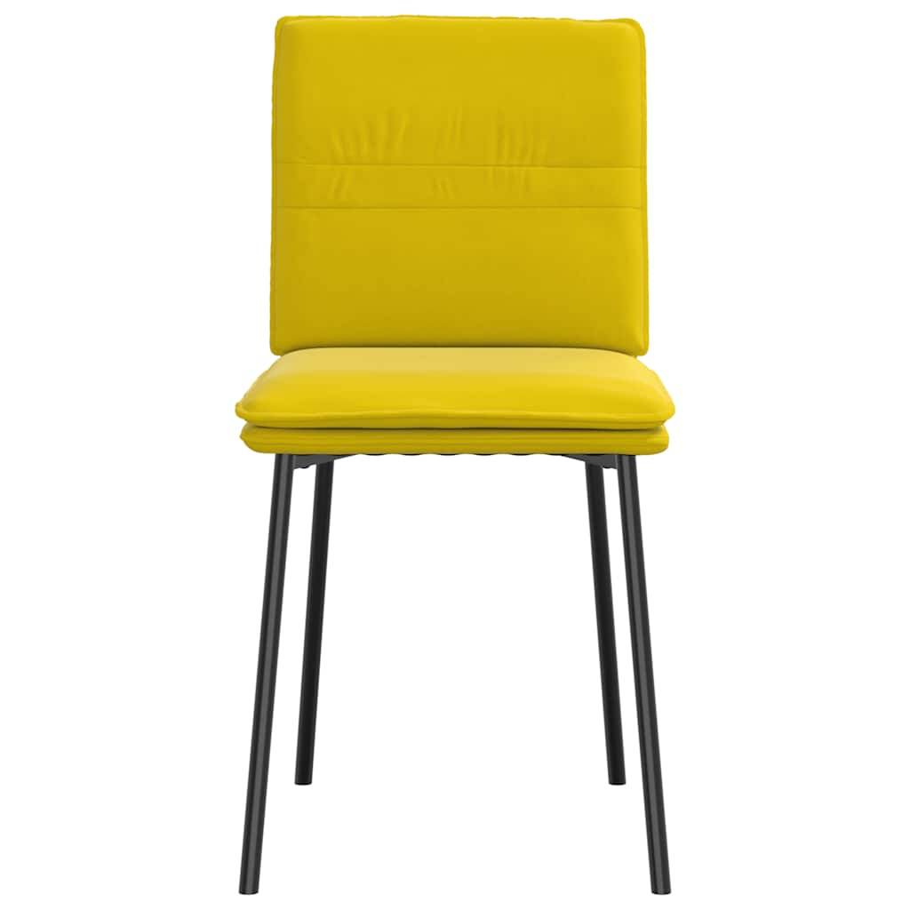 Sedie da Pranzo 4 pz Gialle in Velluto 3315351