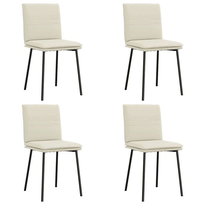 Sedie da Pranzo 4 pz Crema in Velluto 3315353