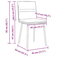 Sedie da Pranzo 4 pz Crema in Velluto 3315353