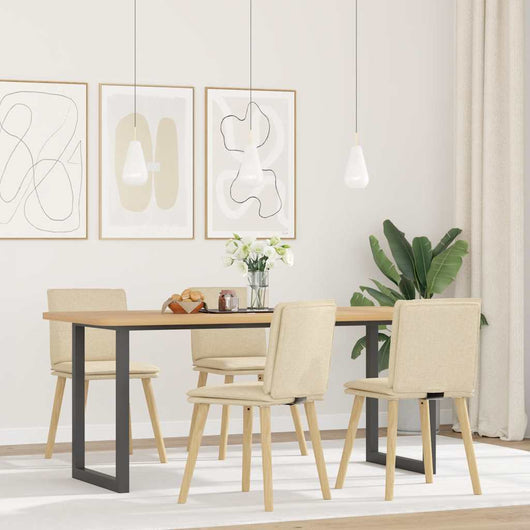 Sedie da Pranzo 4 pz Crema in Tessuto 3315362