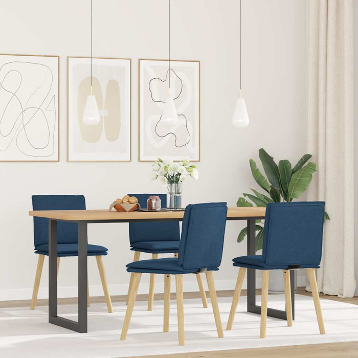 Sedie da Pranzo 4 pz Blu in Tessuto 3315363