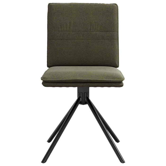 Sedie da Pranzo 4 pz Verde Militare in Similpelle Scamosciata 3315381