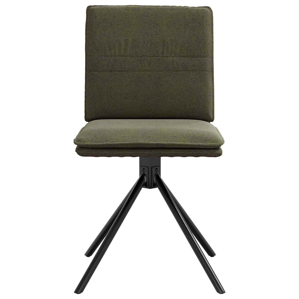 Sedie da Pranzo 4 pz Verde Militare in Similpelle Scamosciata 3315381