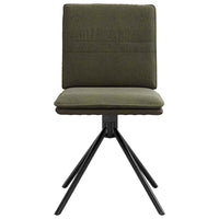 Sedie da Pranzo 4 pz Verde Militare in Similpelle Scamosciata 3315381
