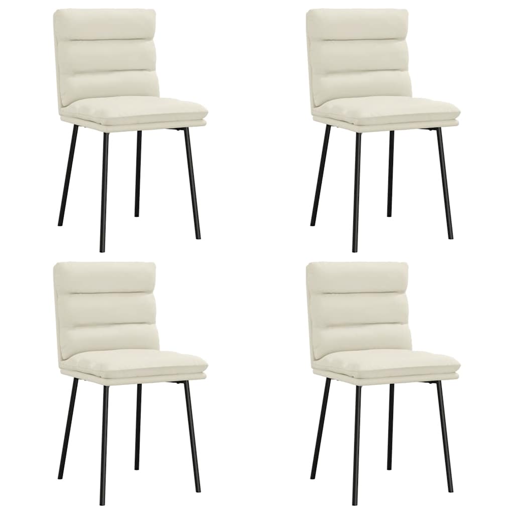Sedie da Pranzo 4 pz Crema in Velluto