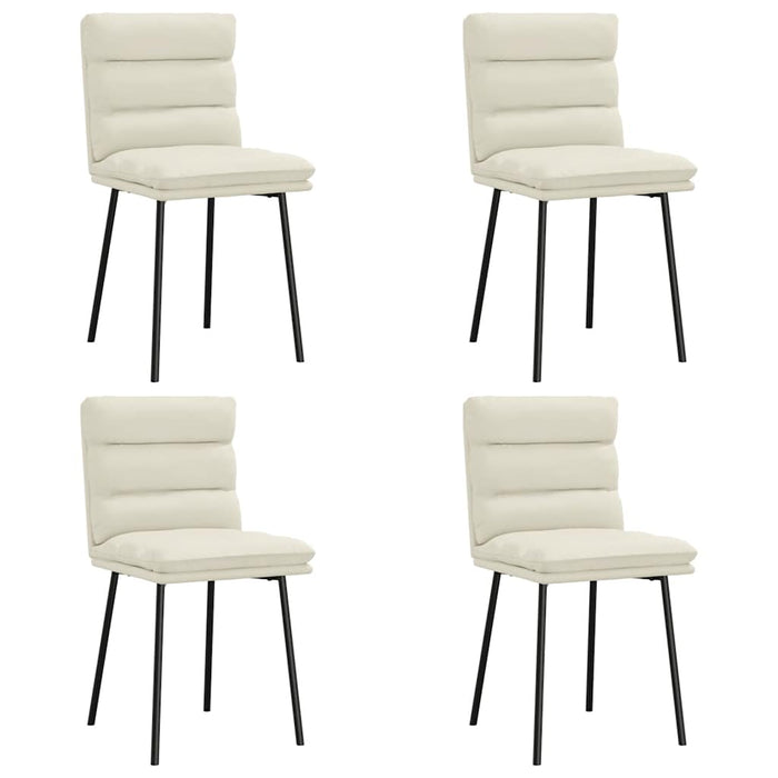 Sedie da Pranzo 4 pz Crema in Velluto