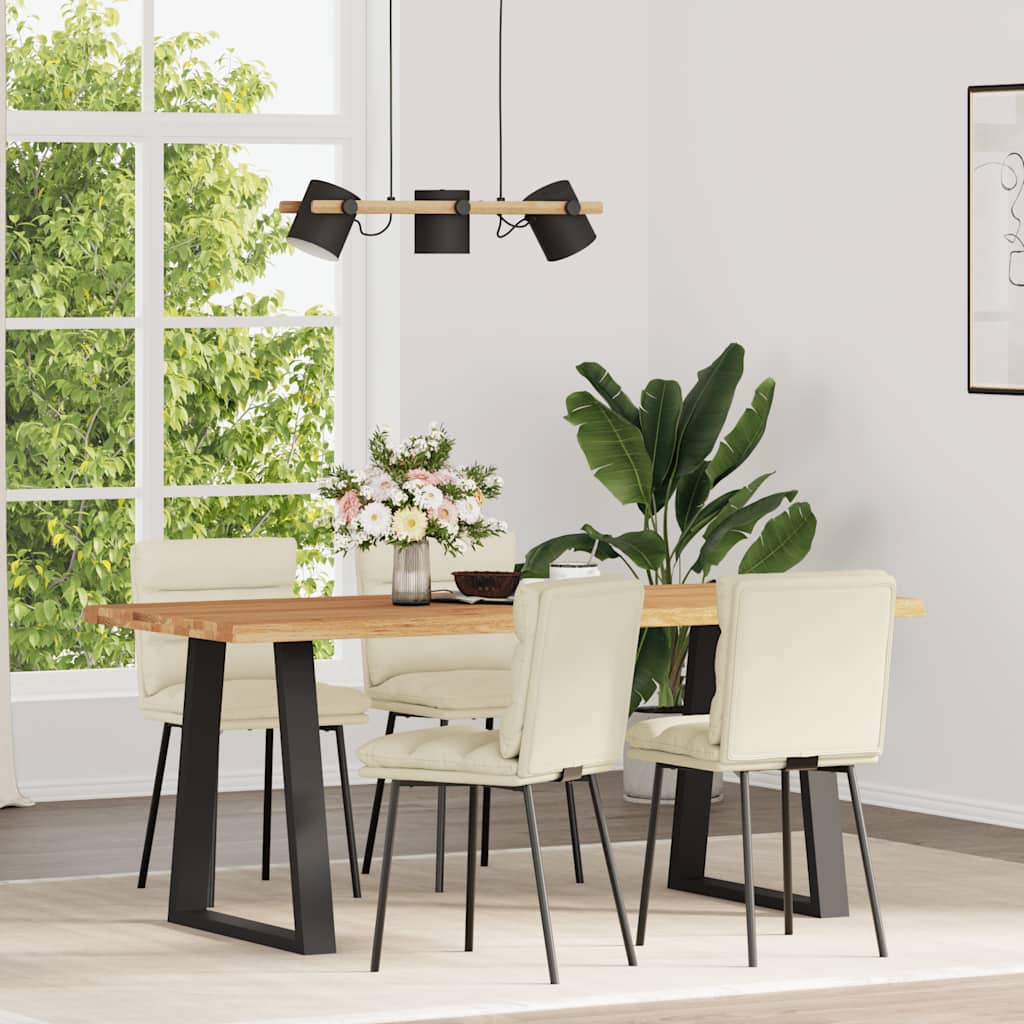 Sedie da Pranzo 4 pz Crema in Velluto