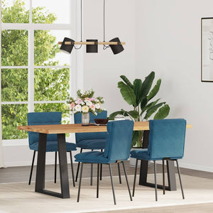 Sedie da Pranzo 4 pz Blu in Velluto 3315392