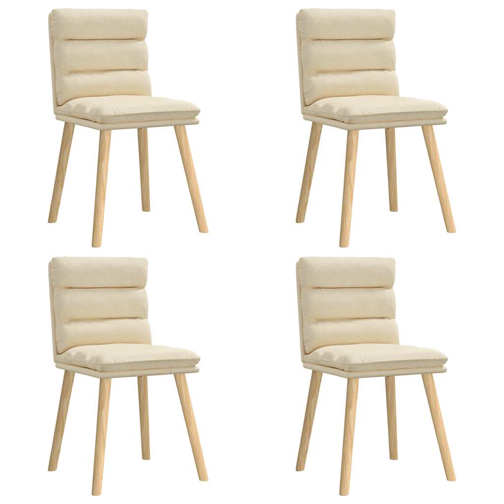 Sedie da Pranzo 4 pz Crema in Tessuto