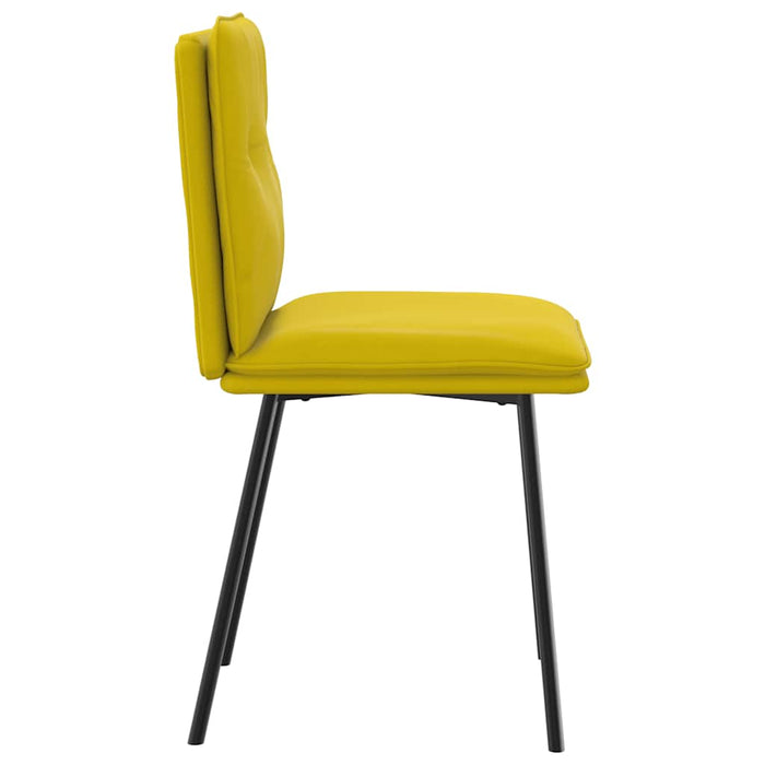 Sedie da Pranzo 4 pz Gialle in Velluto 3315416