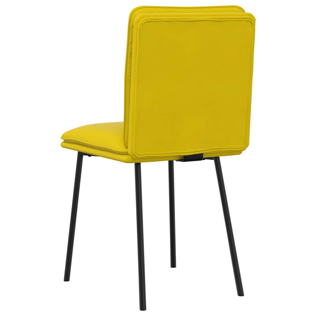 Sedie da Pranzo 4 pz Gialle in Velluto 3315416