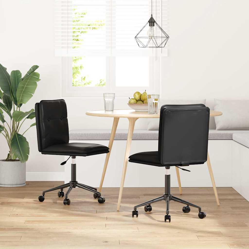 vidaXL Sedie da Pranzo 2 pz Nere in Similpelle