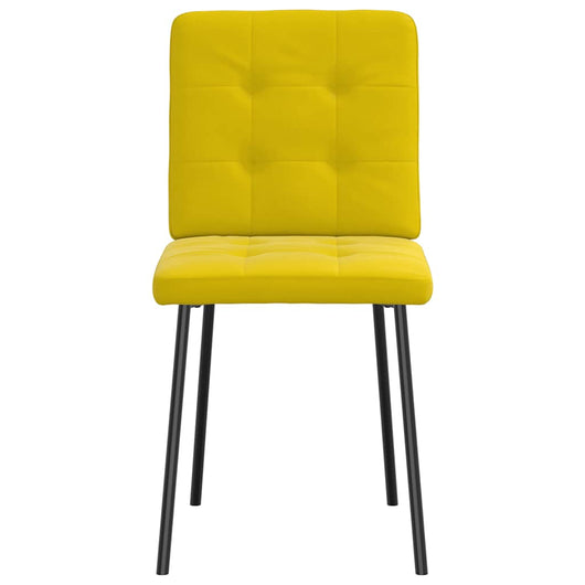 Sedie da Pranzo 6 pz Gialle in Velluto 3315434