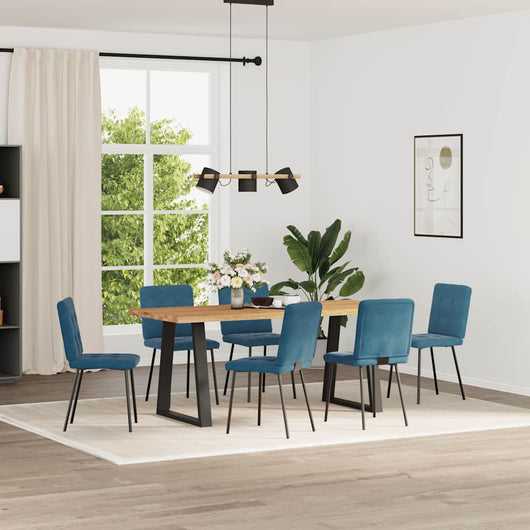 Sedie da Pranzo 6 pz Blu in Velluto 3315437