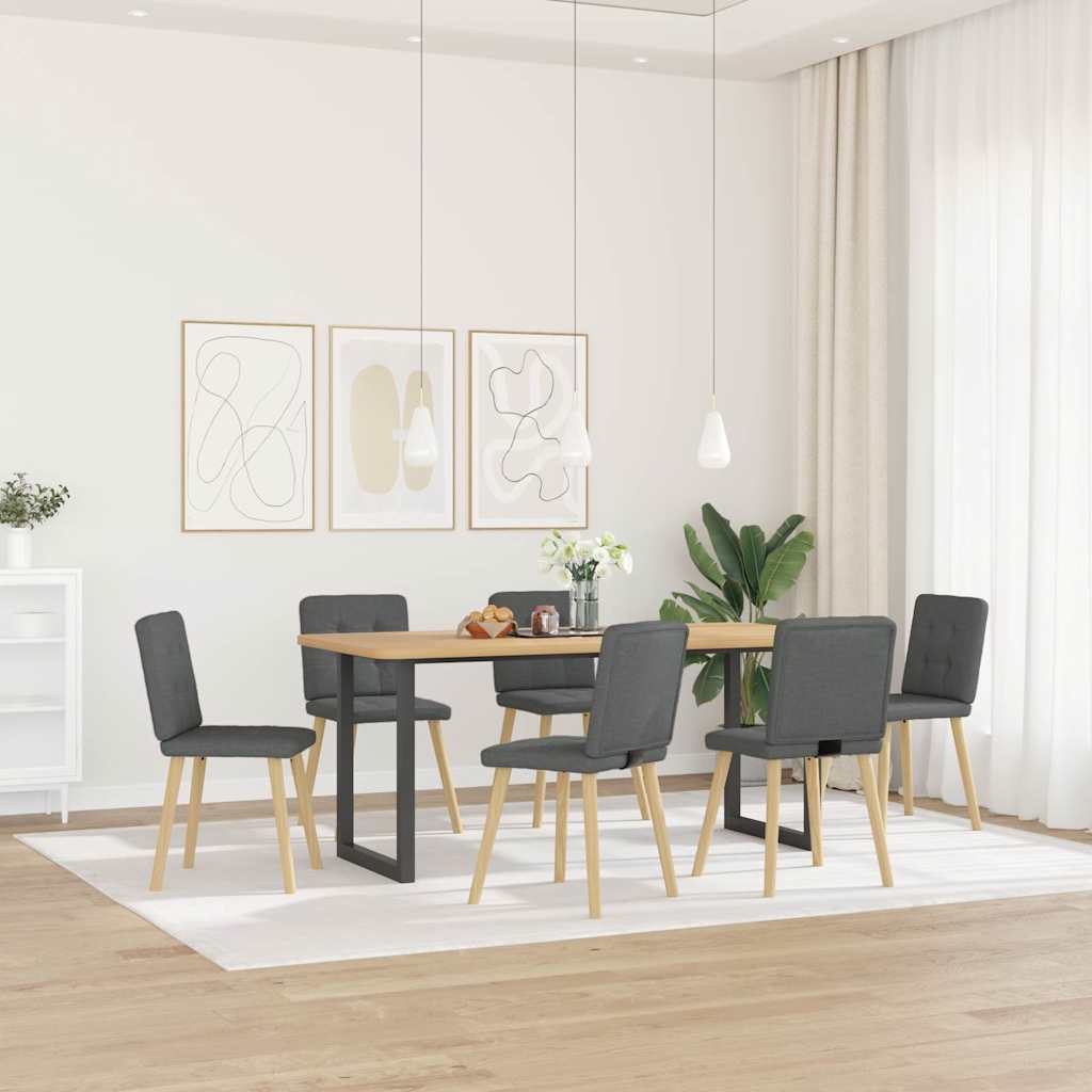 Sedie da Pranzo 6 pz Grigio Scuro in Tessuto 3315439
