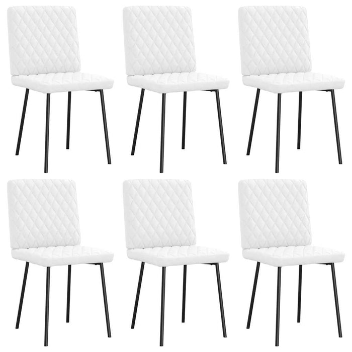 Sedie da Pranzo 6 pz Bianche in Similpelle