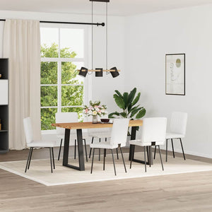 Sedie da Pranzo 6 pz Bianche in Similpelle 3315489