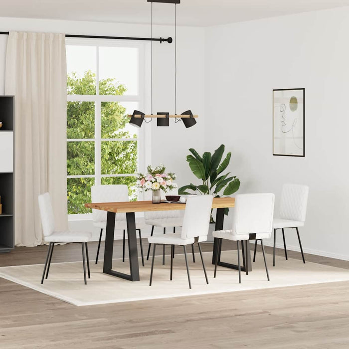 Sedie da Pranzo 6 pz Bianche in Similpelle 3315489