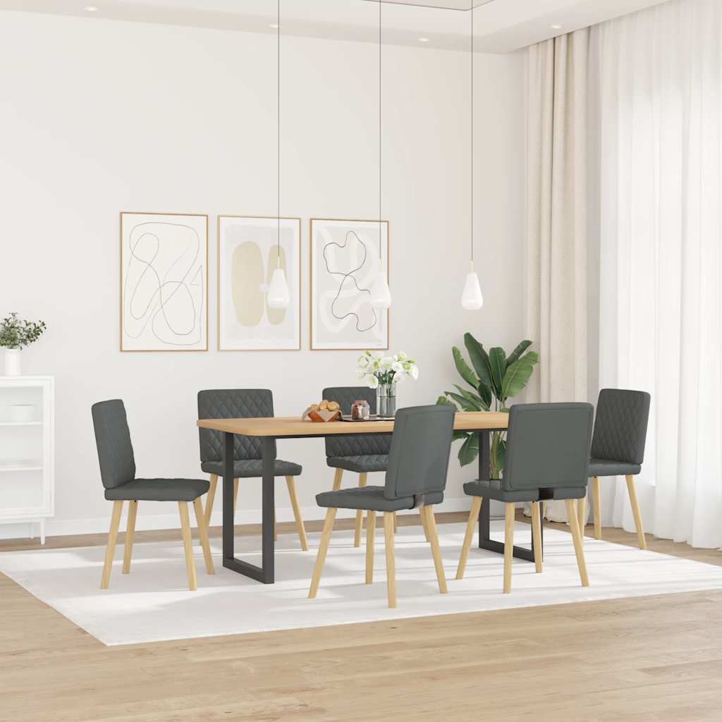 Sedie da Pranzo 6 pz Grigio Scuro in Tessuto 3315492