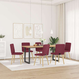 Sedie da Pranzo 6 pz Rosso Vino in Tessuto 3315494