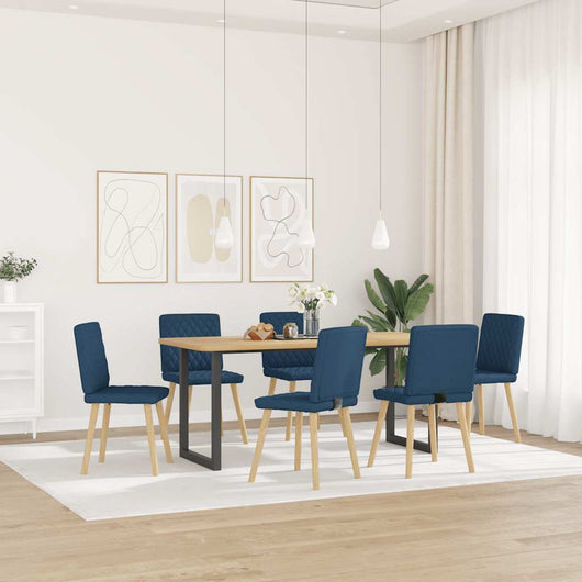 Sedie da Pranzo 6 pz Blu in Tessuto 3315499