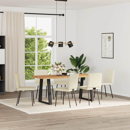 Sedie da Pranzo 6 pz Crema in Velluto 3315512