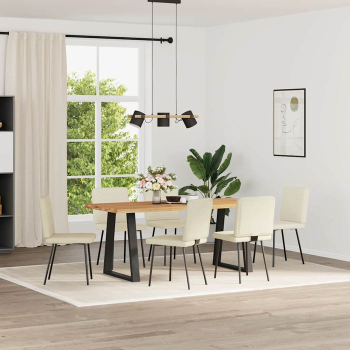 Sedie da Pranzo 6 pz Crema in Velluto 3315512