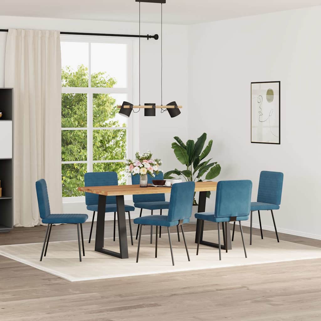 Sedie da Pranzo 6 pz Blu in Velluto 3315513
