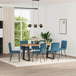 Sedie da Pranzo 6 pz Blu in Velluto 3315513