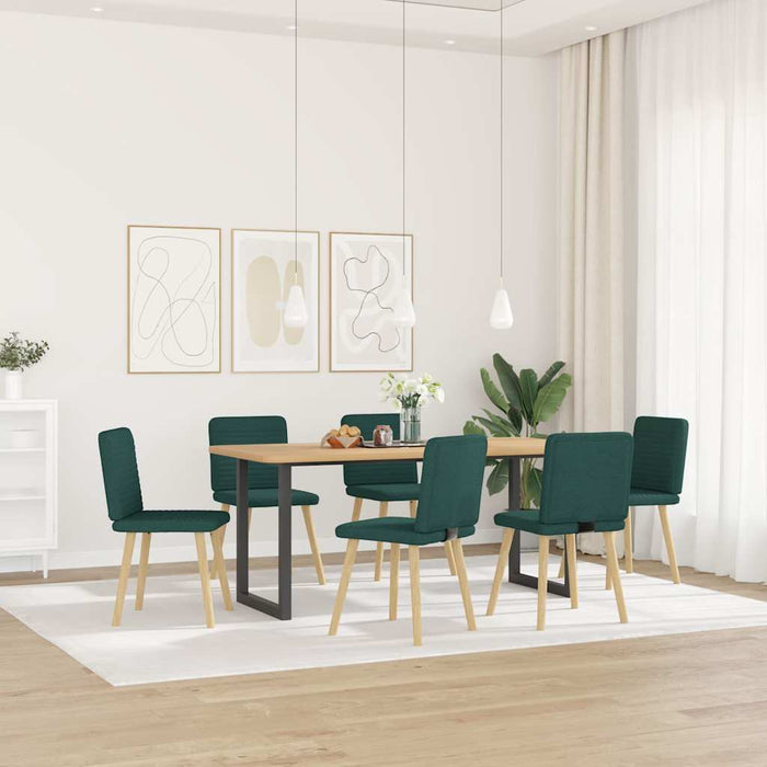 Sedie da Pranzo 6 pz Verde Scuro in Tessuto 3315519