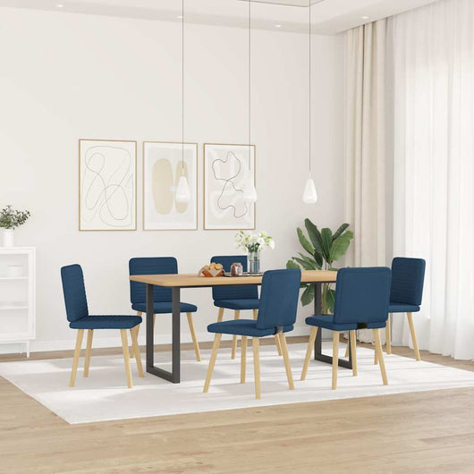 vidaXL Sedie da Pranzo 6 pz Blu in Tessuto
