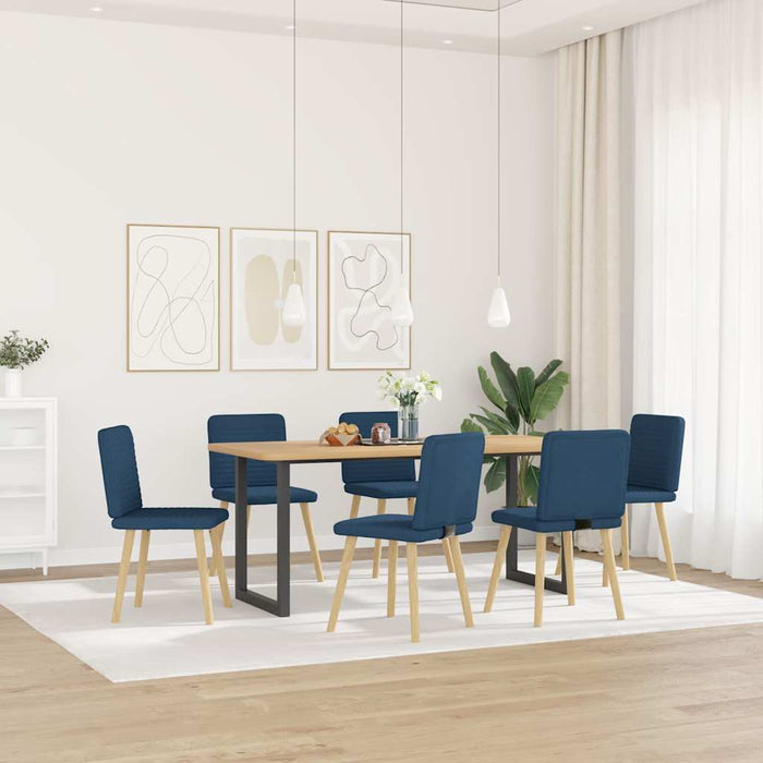 vidaXL Sedie da Pranzo 6 pz Blu in Tessuto