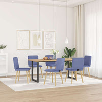 Sedie da Pranzo 6 pz Blu Jeans in Tessuto