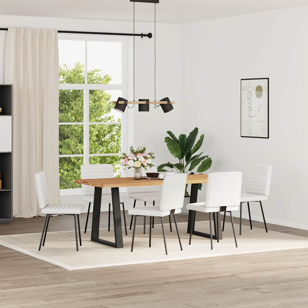 Sedie da Pranzo 6 pz Bianche in Similpelle 3315542