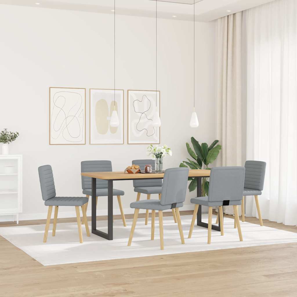 Sedie da Pranzo 6 pz Grigio Chiaro in Tessuto 3315544