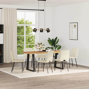 Sedie da Pranzo 6 pz Crema in Velluto 3315565