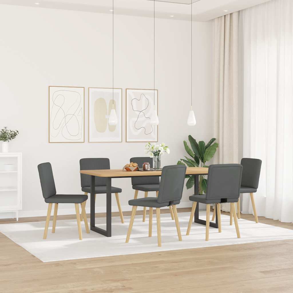 Sedie da Pranzo 6 pz Grigio Scuro in Tessuto 3315568