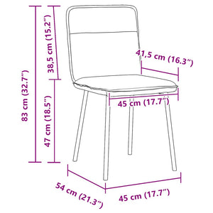Sedie da Pranzo 6 pz Crema in Velluto 3315588