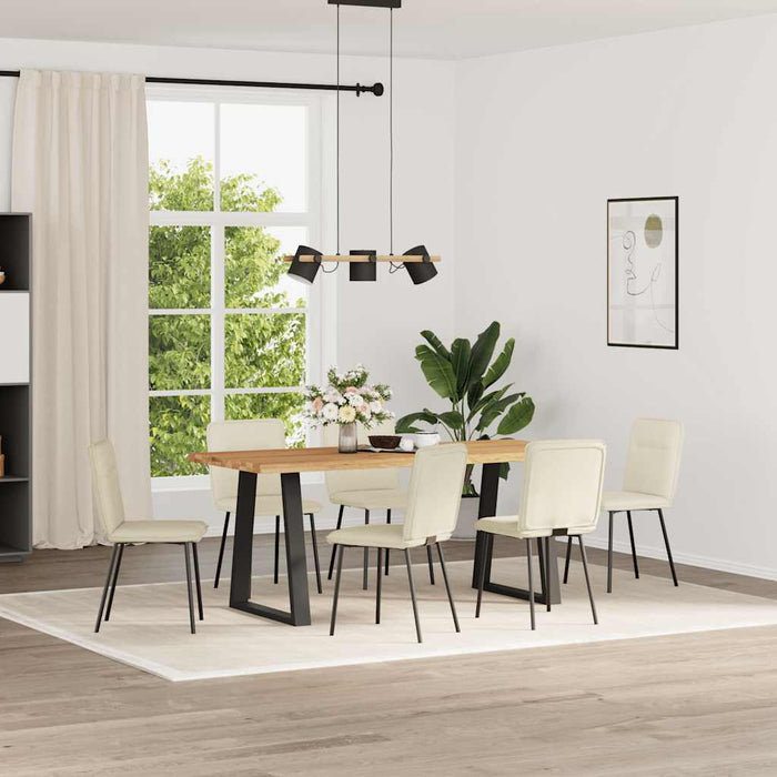 vidaXL Sedie da Pranzo 6 pz Crema in Velluto
