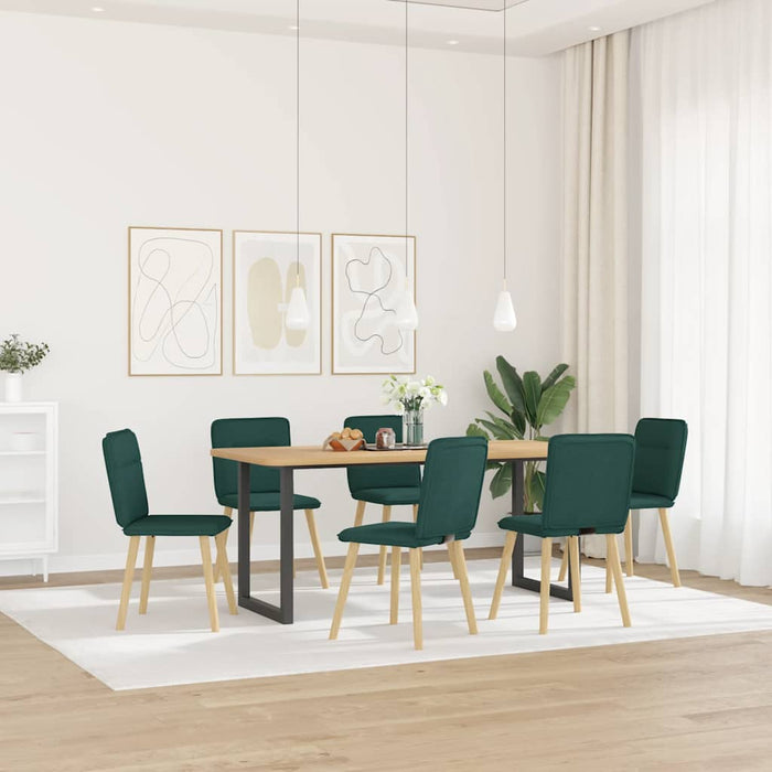 Sedie da Pranzo 6 pz Verde Scuro in Tessuto 3315595