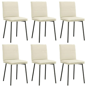 Sedie da Pranzo 6 pz Crema in Velluto 3315623