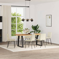 Sedie da Pranzo 6 pz Crema in Velluto 3315623