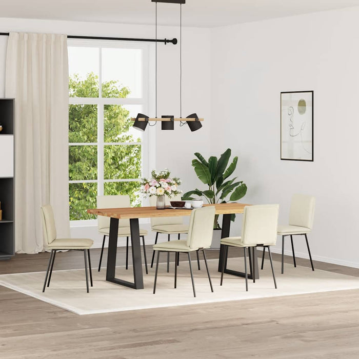 Sedie da Pranzo 6 pz Crema in Velluto 3315623