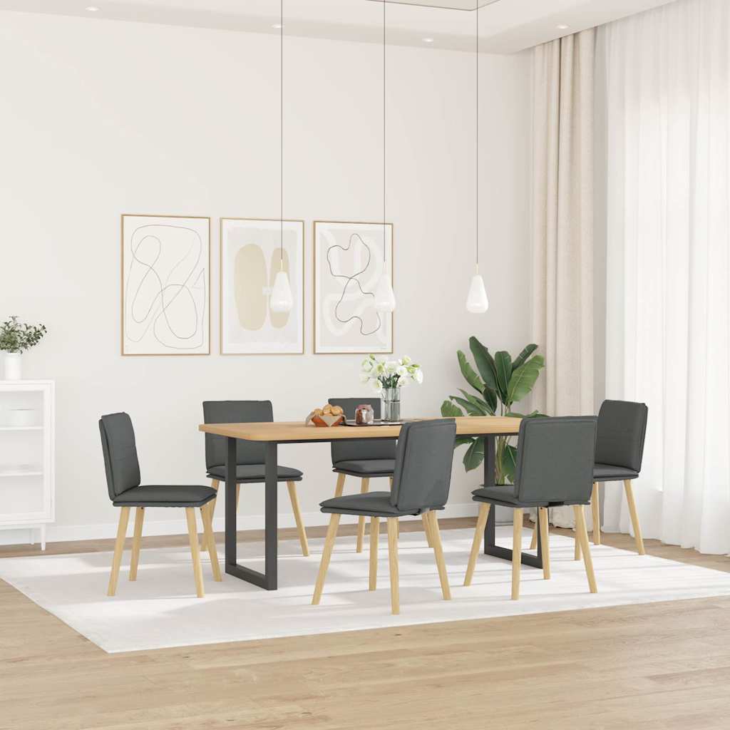 Sedie da Pranzo 6 pz Grigio Scuro in Tessuto 3315626