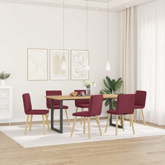 Sedie da Pranzo 6 pz Rosso Vino in Tessuto 3315628