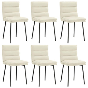 Sedie da Pranzo 6 pz Crema in Velluto 3315661