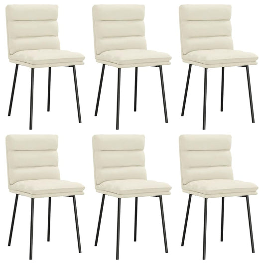 Sedie da Pranzo 6 pz Crema in Velluto 3315661