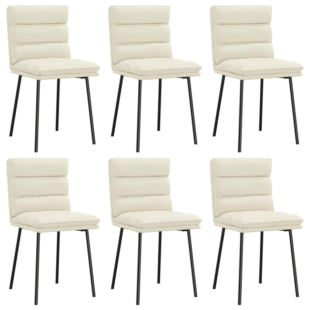 Sedie da Pranzo 6 pz Crema in Velluto 3315661