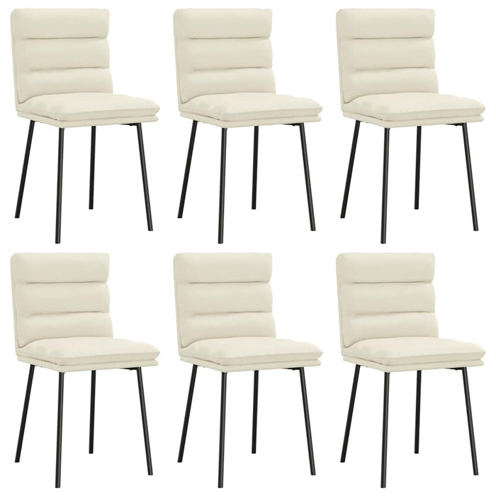 Sedie da Pranzo 6 pz Crema in Velluto 3315661