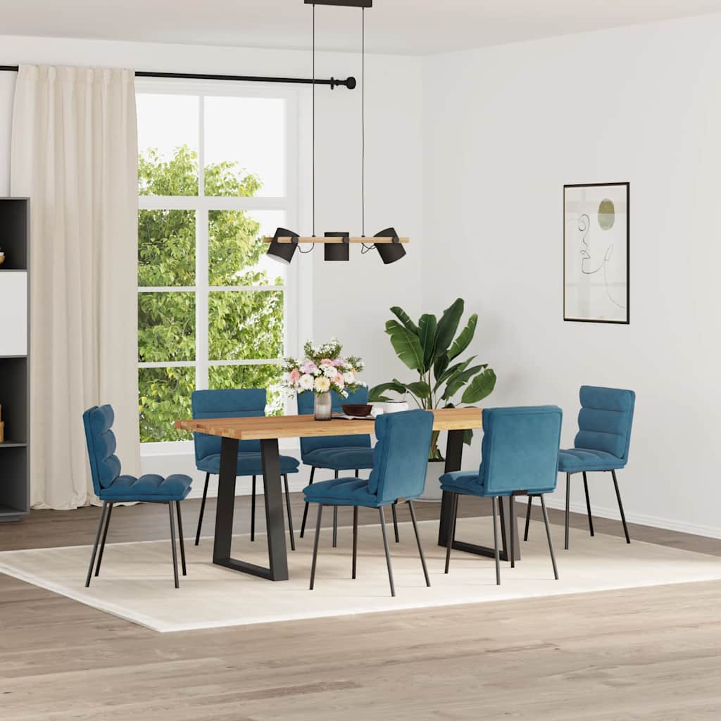 Sedie da Pranzo 6 pz Blu in Velluto 3315662
